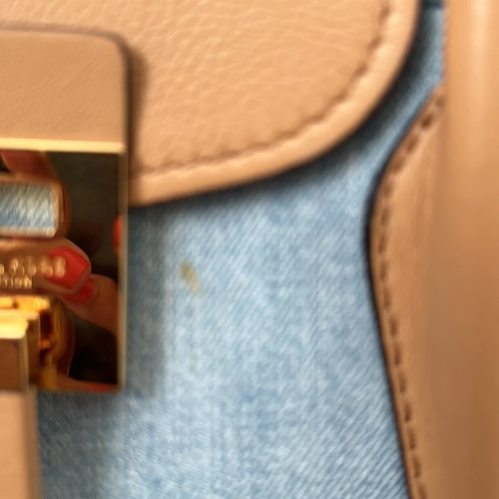 NWT Michael Kors Collection Bancroft Md Satchel, Denim/Genuine Leather - Picture 2 of 16